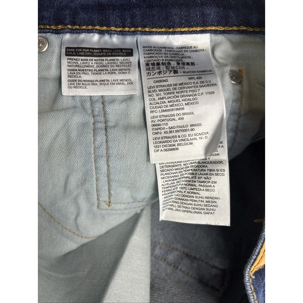 Levis 541 Jeans Mens 32x34 Blue Dark‎ Wash Cotton Stretch Slim Fit Denim
